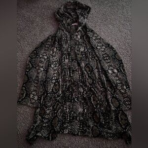 Daniel Rain lightweight snake print jacket with hood. Worn
